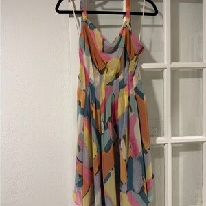 Multicolor Abstract Print Women's Dress